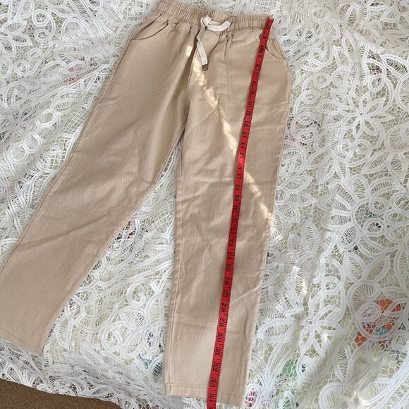 Paper-bag High-waist Drawstring Trouser Pants Tan - XS - Picture 6 of 6